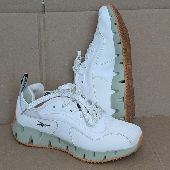 Reebok Zig Dynamica Running Sneakers Women's Athletic Shoes Size 8 White/Green . - Picture 3 of 16